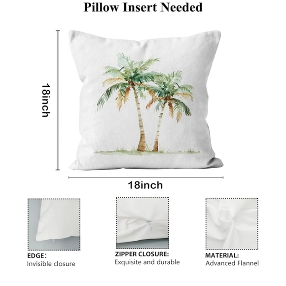 Set Tropical Palm and Surfboard Cushion Covers - Picture 2 of 5